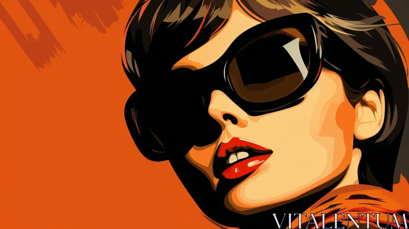 Stylish Woman Vector Illustration in Pop Art Style AI Image