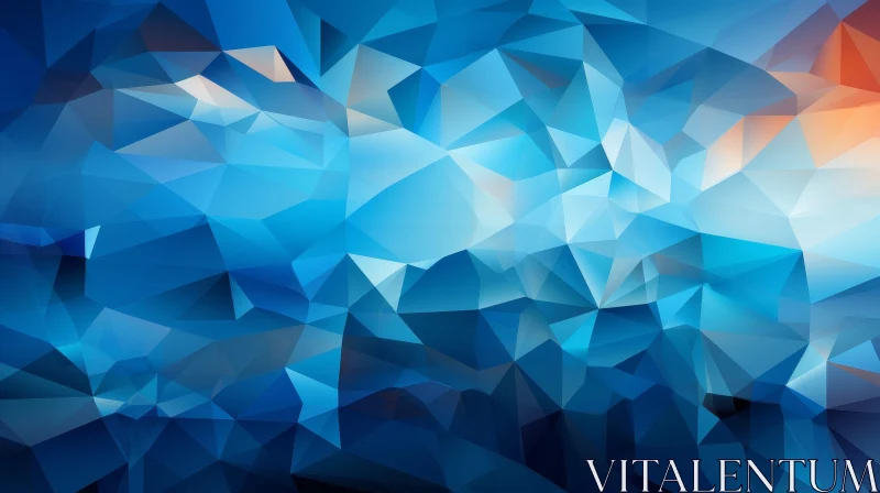 Blue Polygonal Gradient Background | 1920x1080 Abstract Design AI Image
