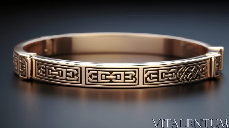 AI ART Elegant Gold Bracelet with Celtic Knot Pattern