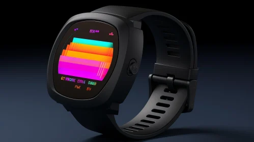 Futuristic Smartwatch with Colorful Screen