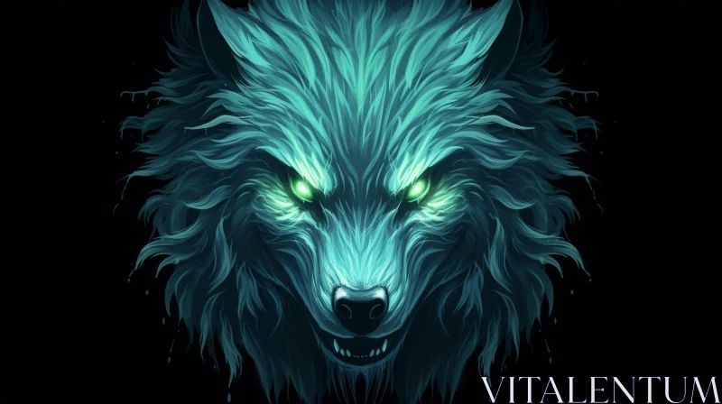 Mystical Wolf Digital Painting AI Image