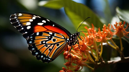 Monarch Butterfly Close-Up in Tropical Rainforest