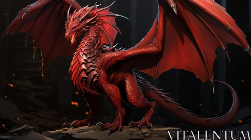 Red Dragon Digital Painting AI Image