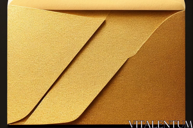 Abstract Gold Aluminum Envelope with Layered Textures and Shapes AI Image