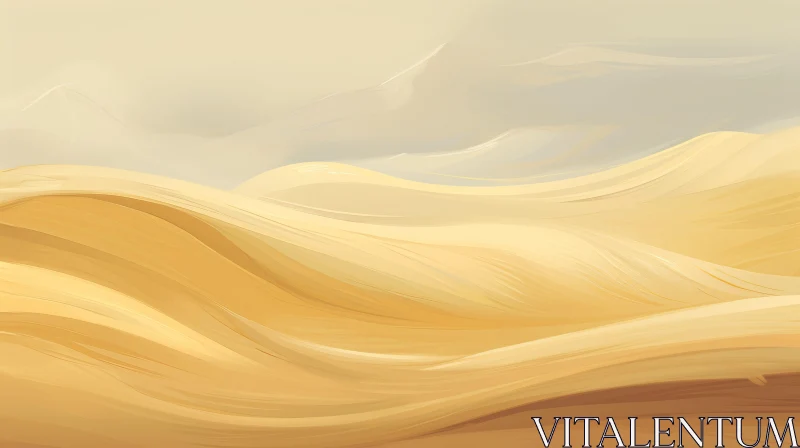 Desert Landscape Painting - Serene Sand Dunes AI Image