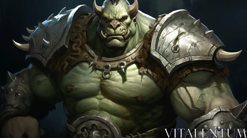 Enigmatic Orc in Digital Painting AI Image