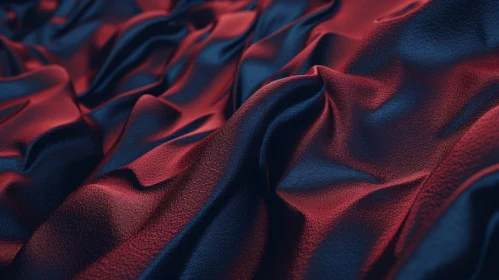 Red and Blue Crumpled Fabric - Detailed 3D Render