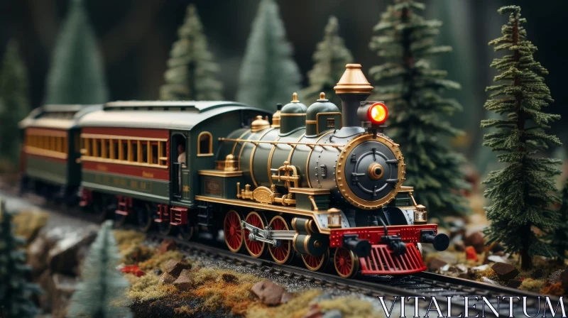 AI ART Vintage Steam Locomotive in Natural Setting