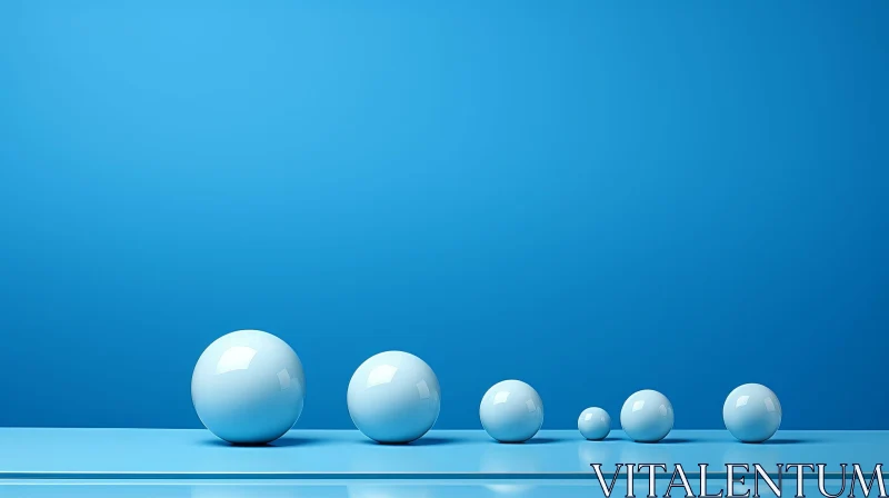 AI ART Blue Spheres Arrangement in 3D