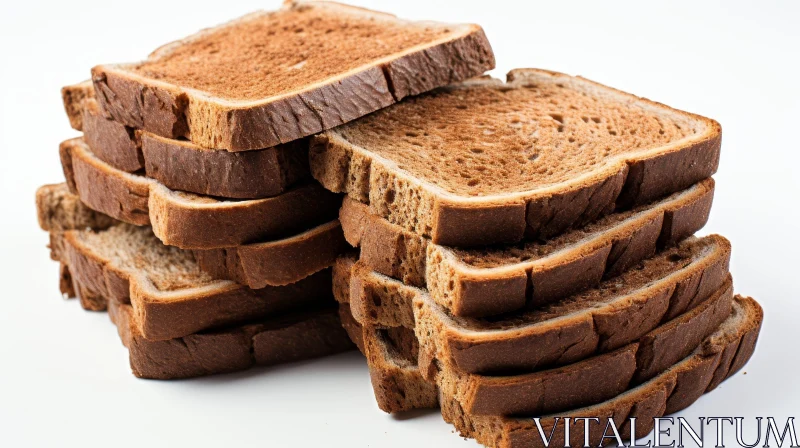 Crispy Toasted Bread Slices Stack - Food Photography AI Image