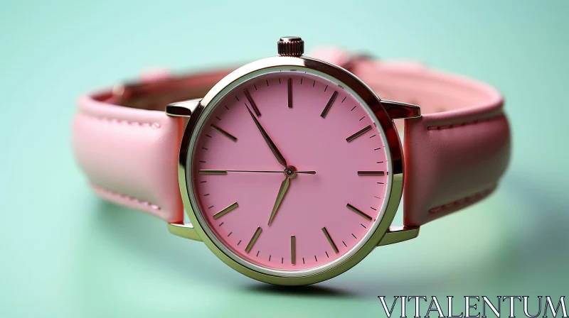 AI ART Pink Wristwatch Close-Up | Fashion Accessory