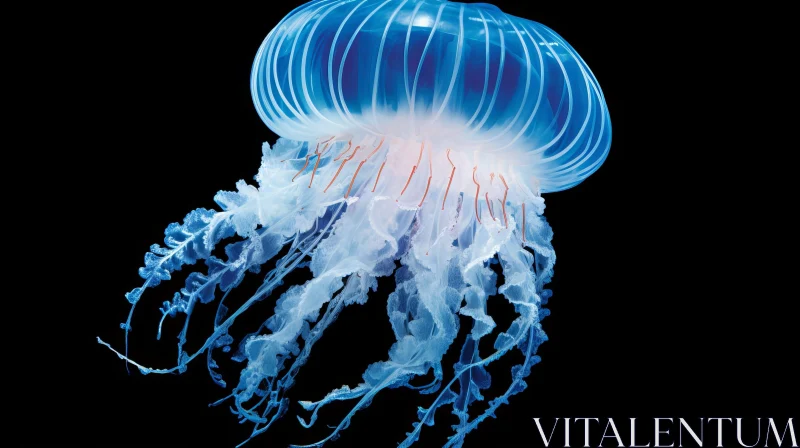 AI ART Blue Bell Jellyfish - Stunning Underwater Creature