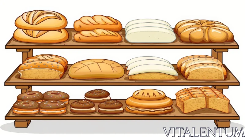 Delicious Bakery Delights - Bread and Pastry Showcase AI Image