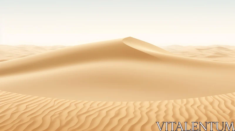 Golden Sand Dunes in Desert Landscape AI Image