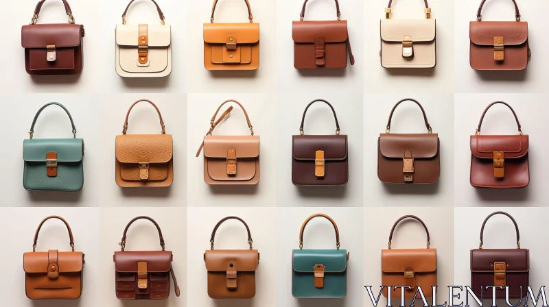 Luxurious Leather Handbag Collection - Fashion Statement AI Image
