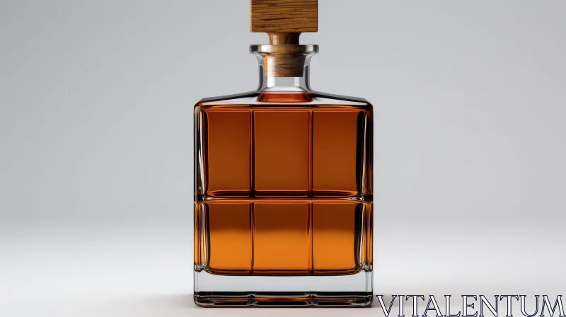 Glass Bottle of Whiskey 3D Rendering AI Image