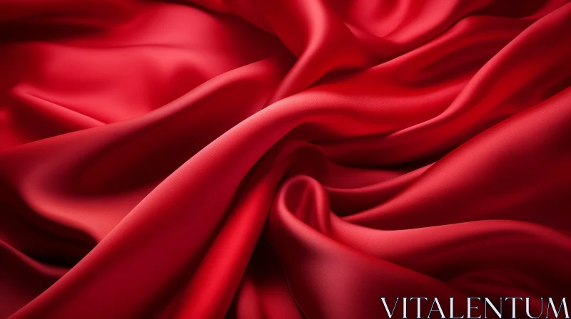 AI ART Red Silk Fabric Texture - Detailed Image