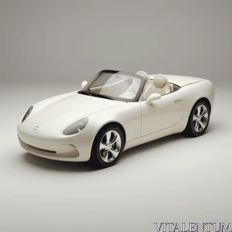 White Sports Car in Studio: Realistic Forms and Neoclassical Simplicity AI Image