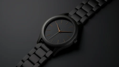 Black 3D Wristwatch Stock Photo