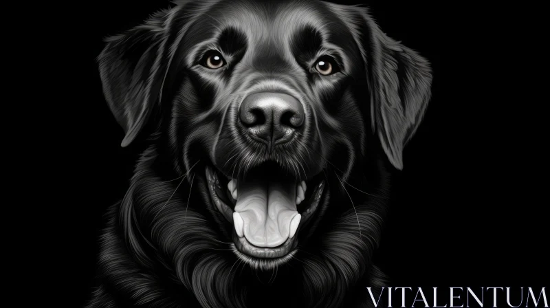 Black Labrador Retriever Digital Painting AI Image