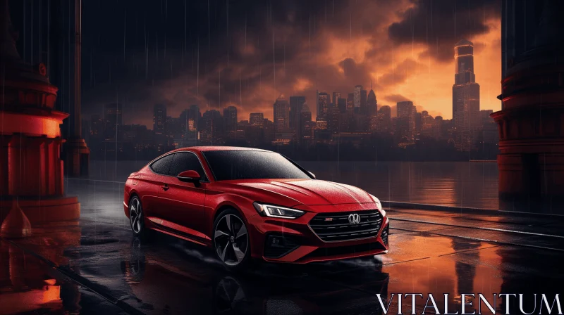 2020 Hyundai GLS Sports Car: Mesmerizing Realism in Rain AI Image