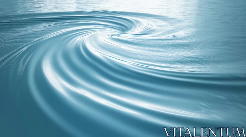Blue Whirlpool in Water - Nature's Beauty Captured AI Image