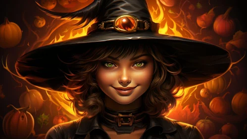 Enchanting Witch Portrait for Halloween Projects