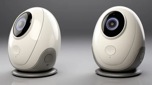 Futuristic Security Camera 3D Rendering
