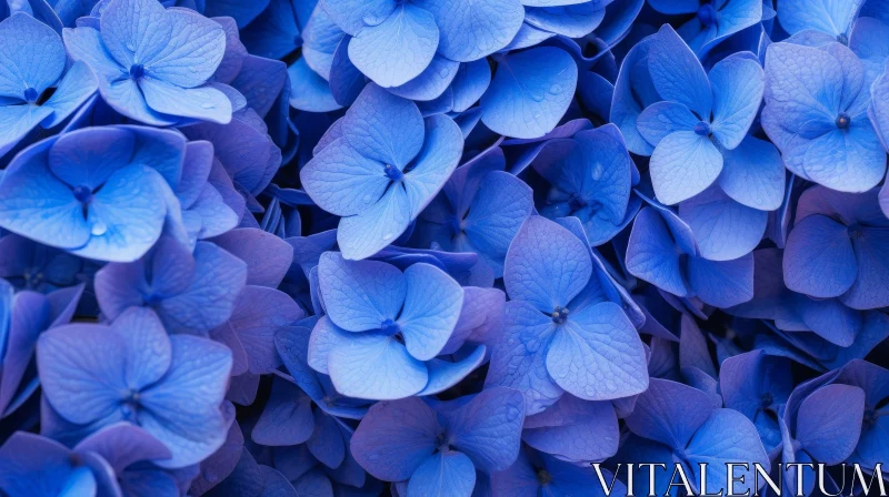 AI ART Blue Hydrangea Flower Close-Up