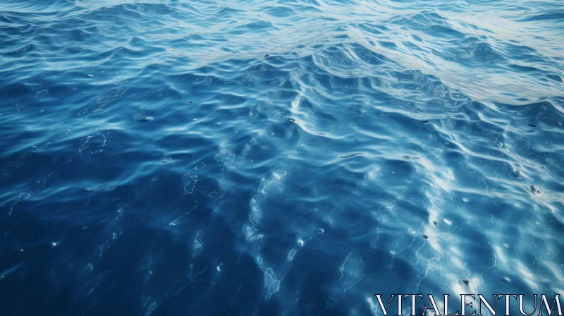 Blue Water Surface 3D Rendering AI Image