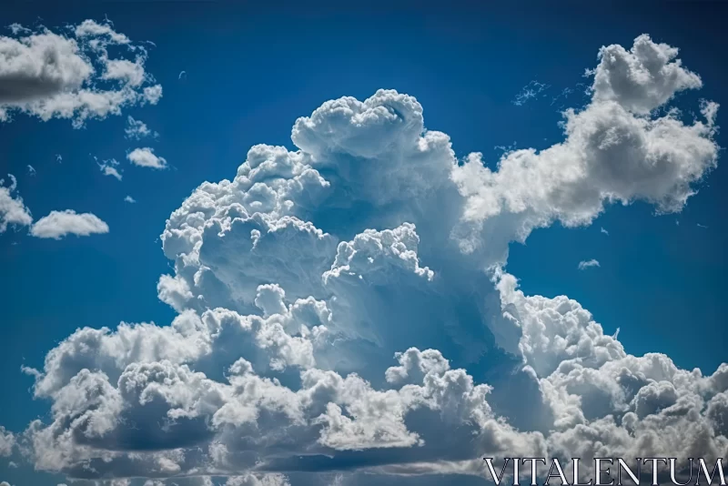 Captivating Cloudscape: A Breathtaking Image of a Large Cloud on a Blue Sky AI Image