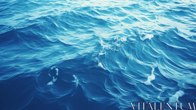 Soothing Blue Sea Surface - Tranquil Water Waves AI Image