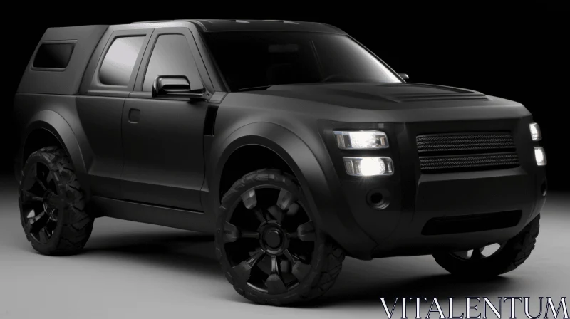 Black Land Rover with Futuristic Vision | Monochromatic Design AI Image