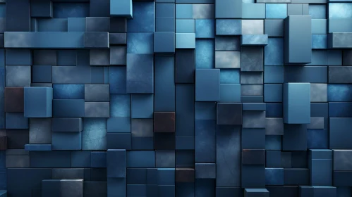 Blue Cubes Abstract Grunge Background
