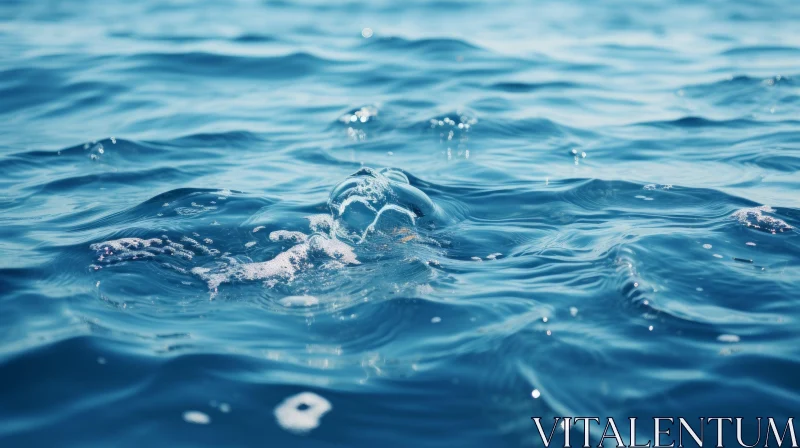 Blue Sea Water Close-Up AI Image