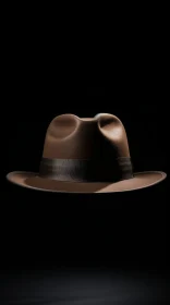 Brown Fedora Hat on Black Background - Fashion Photography