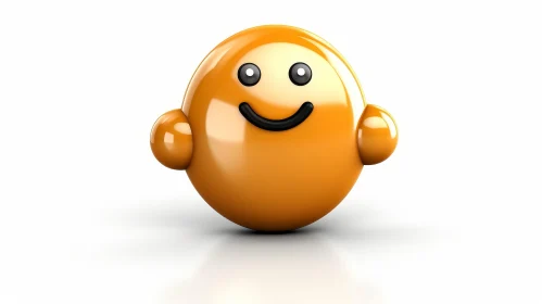Cheerful Orange Cartoon Character - 3D Illustration