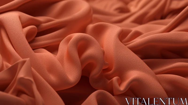 Crumpled Orange Fabric Close-Up AI Image