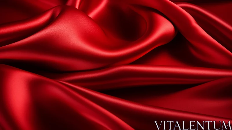 AI ART Elegant Red Silk Fabric - Smooth Luxury Material