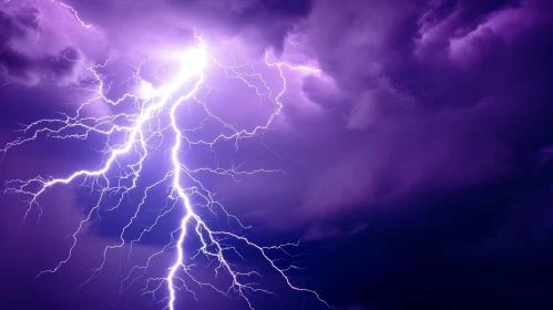 Thunderstorm Lightning in Dark Clouds