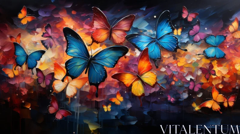 Butterfly Garden Painting - Serene Nature Artwork AI Image