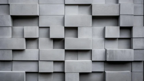 Grey Concrete Wall Texture with Rectangular Protrusions