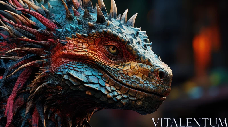 Majestic Dragon Head Digital Painting AI Image