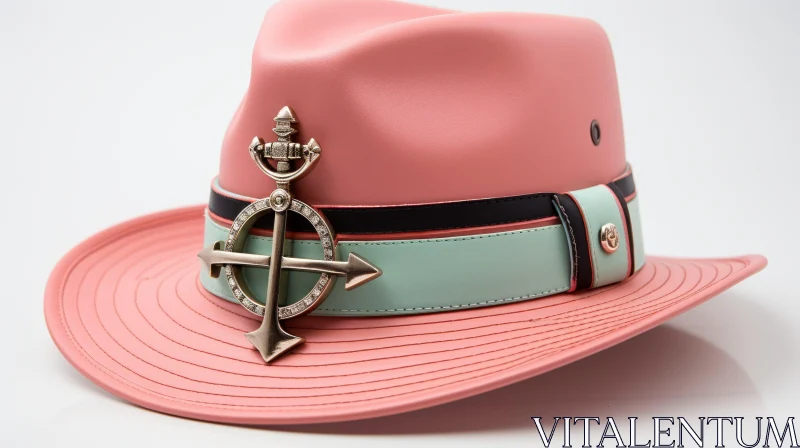 Pink Cowboy Hat with Silver Concho | Fashion Accessory AI Image