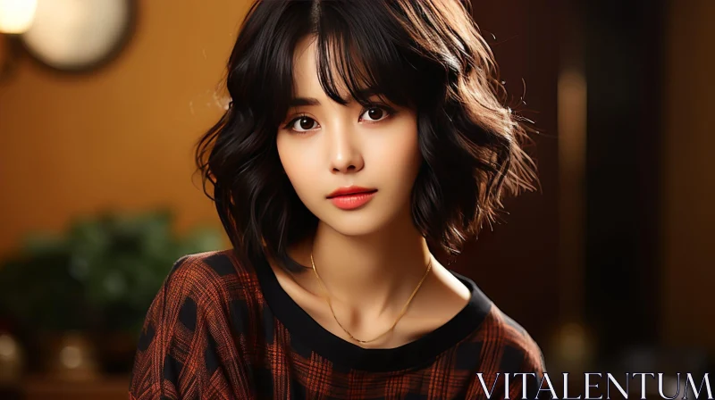 Young Asian Woman Portrait Close-Up AI Image