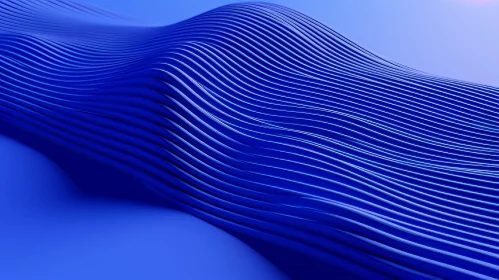 Blue Wavy Abstract Striped Background | 3D Rendering
