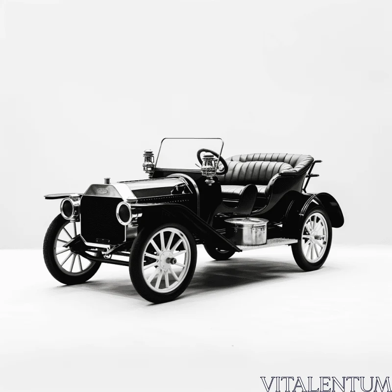 Captivating Black and White Vintage Car Photography AI Image