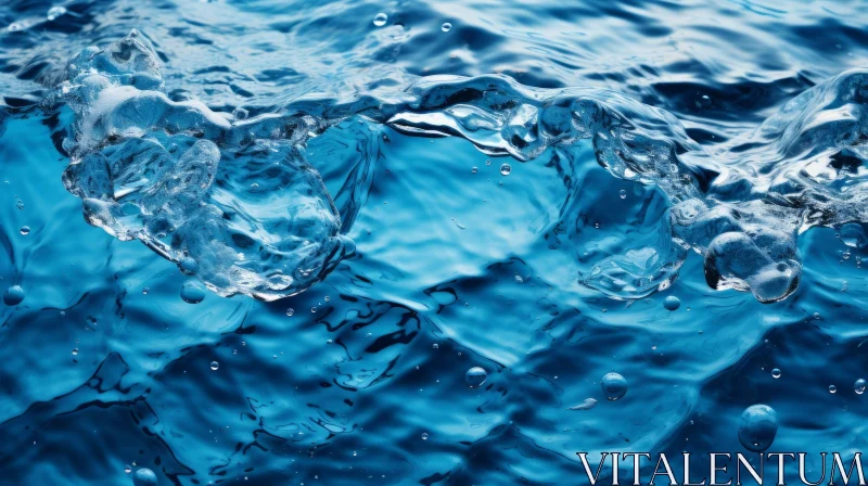 Deep Blue Water Surface Close-Up AI Image