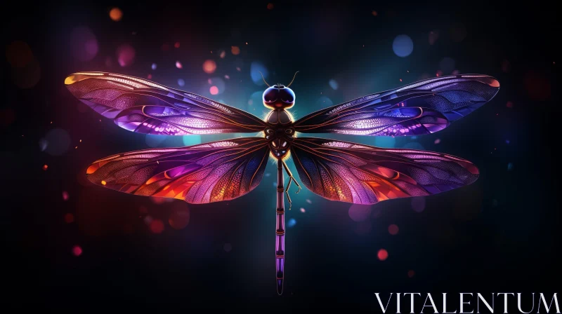 Dragonfly Digital Painting - Nature Artwork AI Image