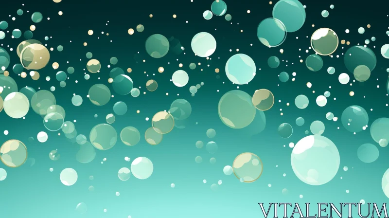 Green and Blue Gradient Festive Background with Bubbles AI Image